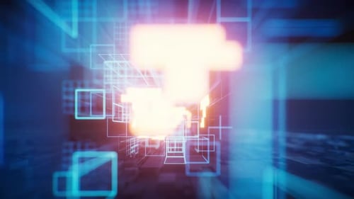 Digital cyberspace with glowing cross lines