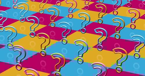 Question mark multiple 3d symbol loop seamless