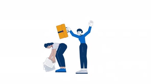 Funcionários desorganizados: animação de diversas personagens femininas em 2D