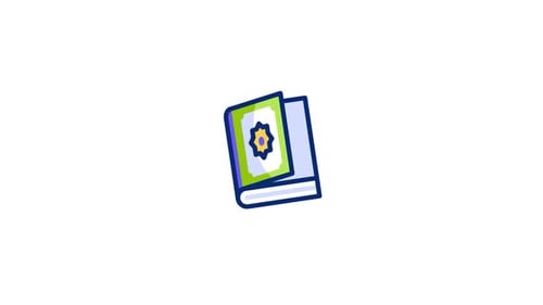 Animated Islamic Holy Book Icon in Flat Design