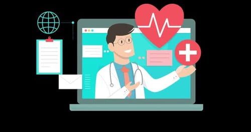 Online Doctor Consultation with Animated Medical Icons