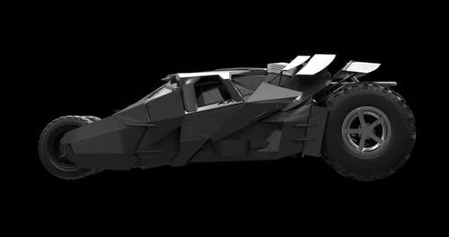 Futuristic Sci-Fi Car Rotating on Alpha Loop – 4K