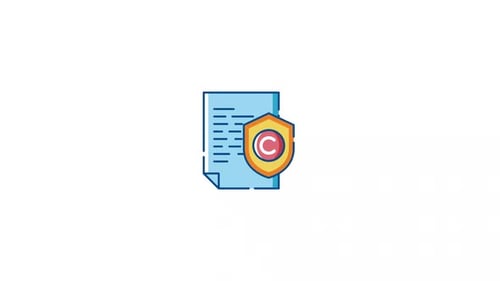 Modern Animated Icon of Copyright Protection