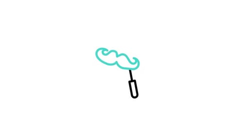 Animiertes Schnurrbartsymbol