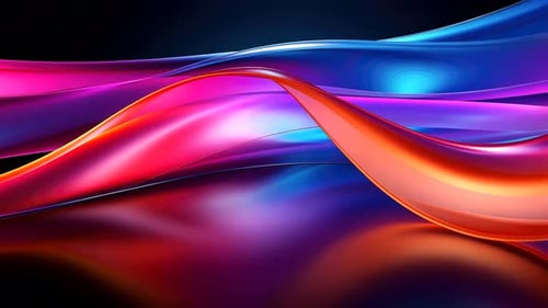 Abstract vibrant flowing ribbons. Dynamic color waves