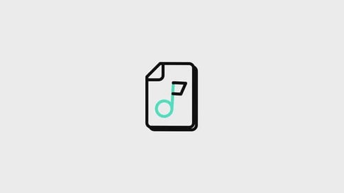 Minimalist Music File Icon Animation with Duplicate Effect
