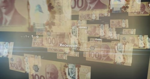 Canada Canadian dollar 100 banknote – flying between transparent money
