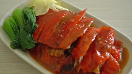 Peking duck or Roasted duck in Barbecue Red Sauce - Chinese food style