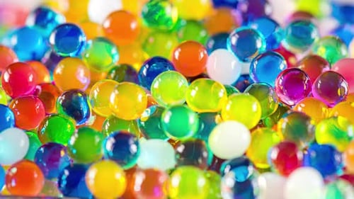 Colorful Gel Beads in Close Up Detail