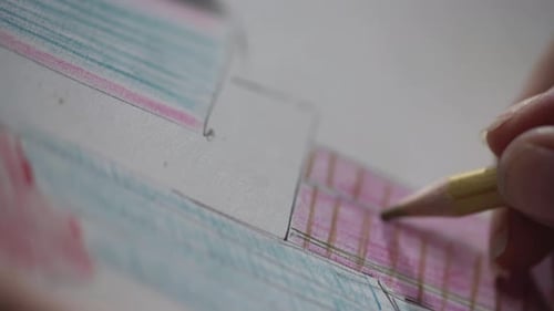 Hand Drawing a Colorful Design