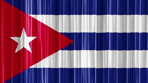 Waving Cuban Flag Curtain Loop Animation