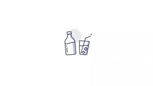 Animated Line Art Drink Pour Icon
