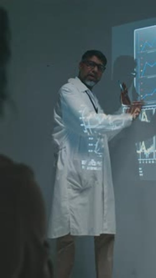 Asian Doctor Presenting Research at Medical Conference