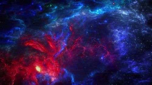 Colorful Green Space Nebula