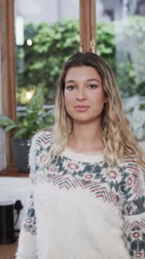 Portrait of Smiling Woman Indoors