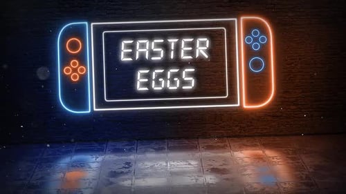Easter Eggs In Neon Game Console Blue And Orange