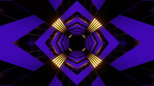 Purple And Yellow Neon Endless Arrow Tunnel Background Vj Loop In 4K