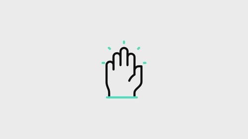 Animated Minimalist Stop Hand Gesture Icon