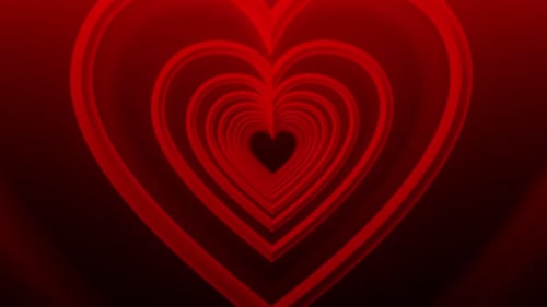Boucle d'animation d'amour, fond rouge