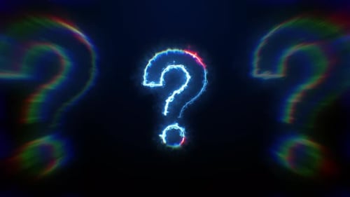 Glowing Neon Question Mark Intro Animation