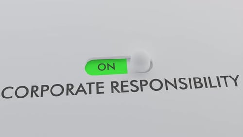 Switching on the CORPORATE RESPONSIBILITY switch