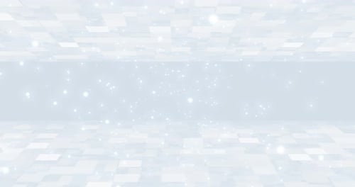 4K digital cyberspace with particles and digital network data connections on clean gray