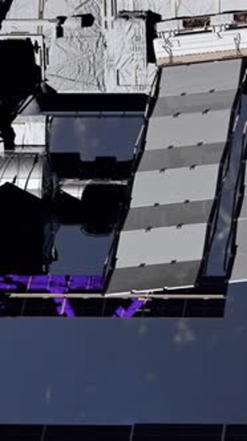 Astronaut Floating in Space with International Space Station Orbiting Earth