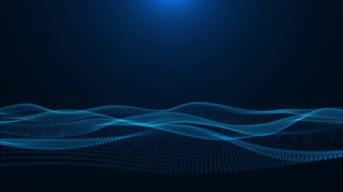 Geometric Digital Cyber Wave Landscape Big Data Visualization Data Technology Abstract Digital