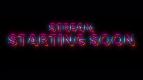 Stream starting soon neon text animation suitable for video live streaming. Looped Glowing Light 4K.