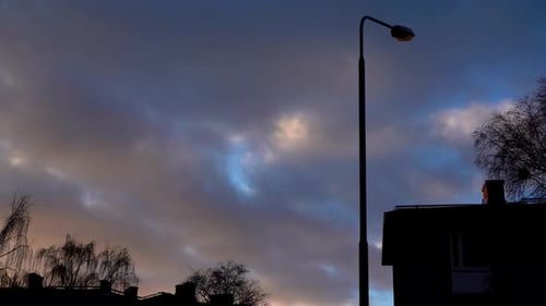 A beautiful timelapse of colorful clouds during golden hour