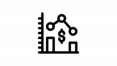 Animated Business Data Graph Minimal Line Icon