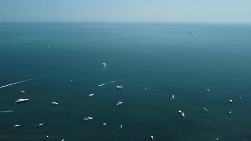 Aerial Yacht on Calm Sea