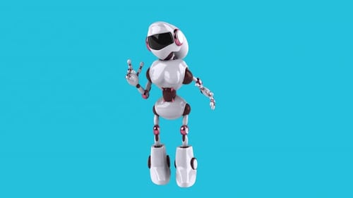 Fun 3D cartoon robot talking (with alpha channel)