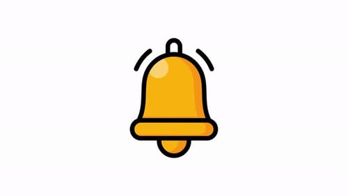 Animated Flat Design Bell Notification Icon