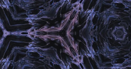 Abstract original colorful kaleidoscope in blue, white tones on a black background. Abstract