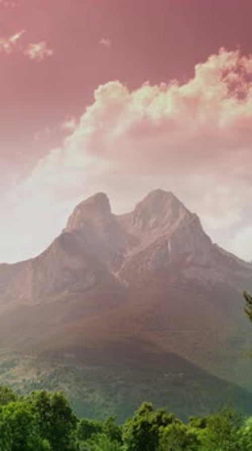 Pedra Forca Mountain Landscape Catalunya Spain in Vertical