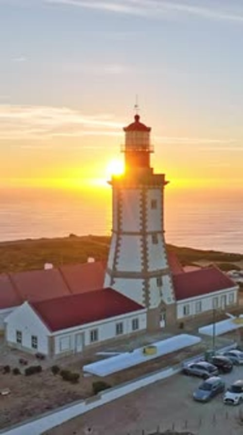 Lighthouse on Cabo Espichel Cape Espichel on Atlantic Ocean