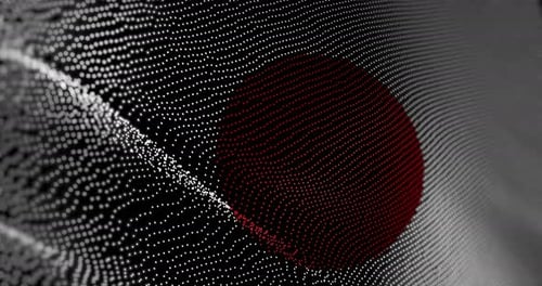 Drapeau japonais agitant un bruit de glitch