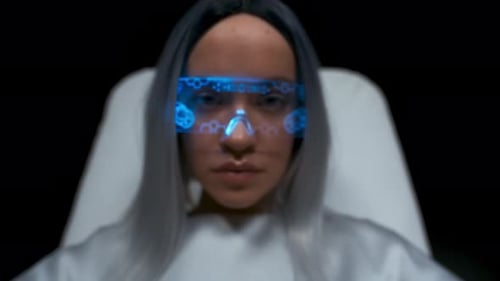 Futuristic Young Adult with Digital Eyewear