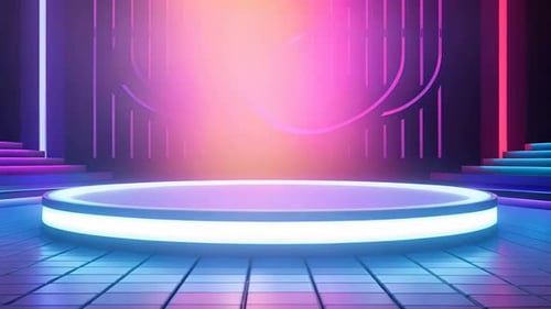Futuristic Neon Stage Background for Virtual Events