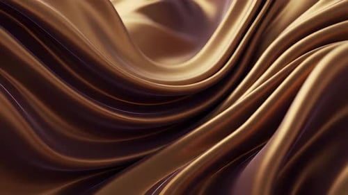 Abstract Golden Brown Fluid Fabric Waves Seamless Loop
