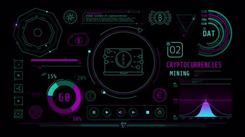 Infographics About Cryptocurrency Mining Animated On The Alpha Channel