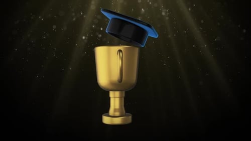 Boucle de fond pour trophée et casquette de fin d'études