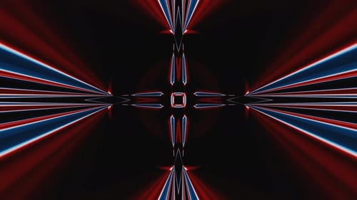 Abstrakter Equalizer Vj Loop-Animationshintergrund mit blauen und roten blinkenden Strahlen