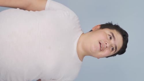 Teen Talking and Gesturing in Portrait Video