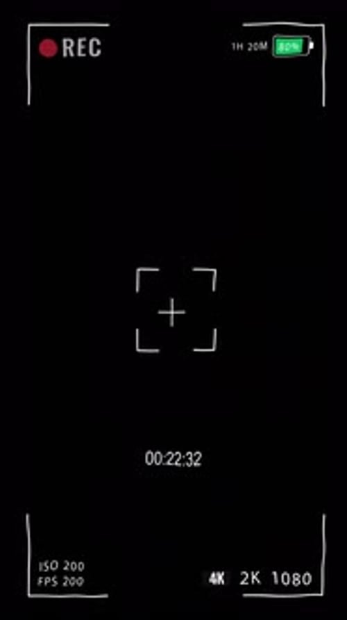 Affichage de l'écran d'enregistrement de la caméra en noir