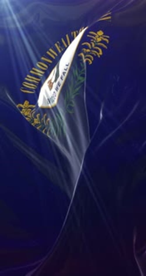 Waving Kentucky Flag Vertical Animated Background