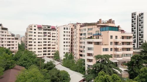 Old And New Real Estate Buildings In Tbilisi (Panning )