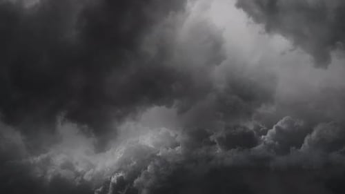 view of a thunderstorm inside the clouds.