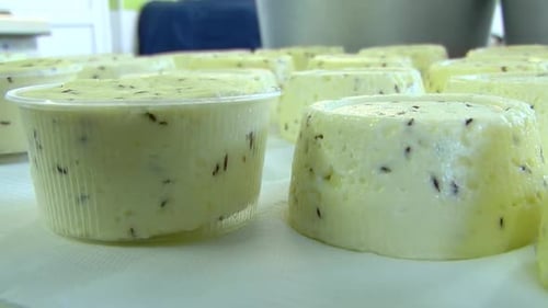 Homemade cheese with caraway and spices